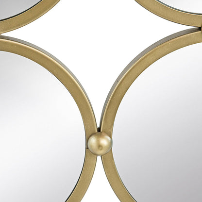 A&B Home Harmony 27" x 27" Bundle of 18 Champagne Gold Nine Circular Geometric Metal Frame Wall-Mounted Mirror