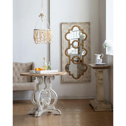 A&B Home Henley 58" x 28" Bundle of 8 Rectangular Distressed White and Gold Decorative Frame Wall-Mounted Mirror