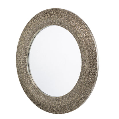 A&B Home Howe 39" x 39" Bundle of 7 Three Dimensional Round Muted Silver Frame Wall-Mounted Mirror