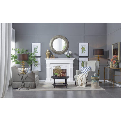 A&B Home Howe 39" x 39" Bundle of 7 Three Dimensional Round Muted Silver Frame Wall-Mounted Mirror