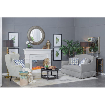 A&B Home Howe 39" x 39" Bundle of 7 Three Dimensional Round Muted Silver Frame Wall-Mounted Mirror