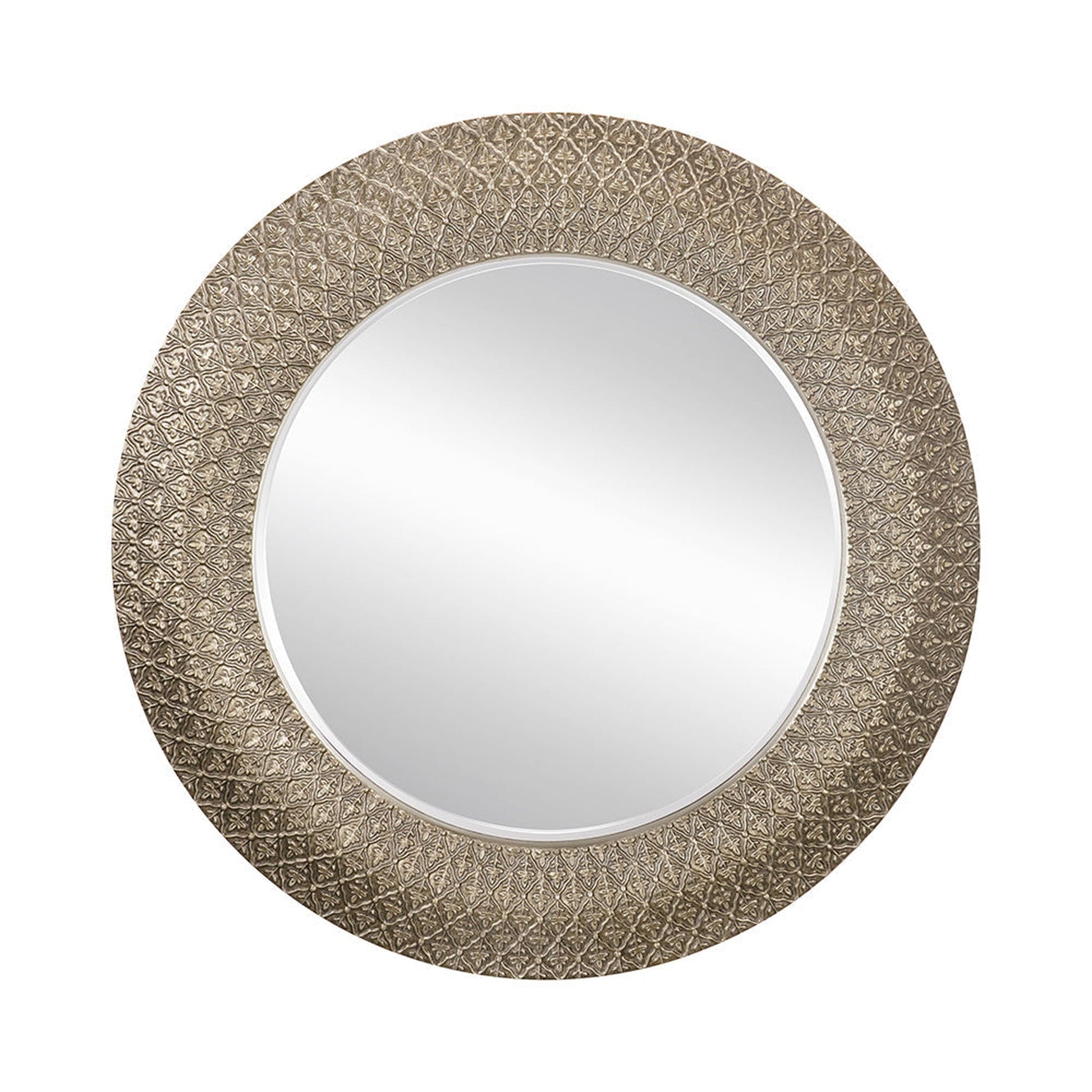 A&B Home Howe 39" x 39" Bundle of 7 Three Dimensional Round Muted Silver Frame Wall-Mounted Mirror