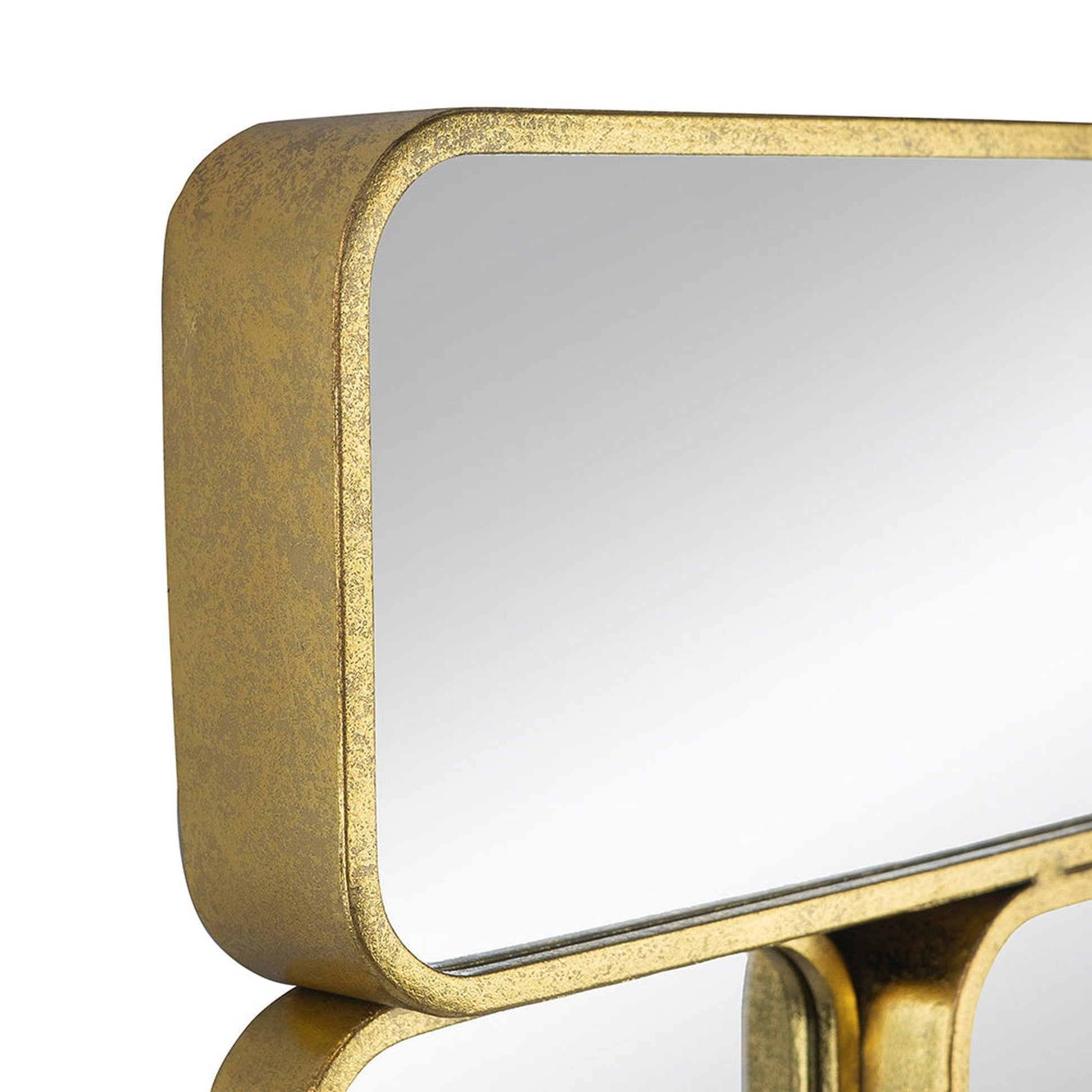 A&B Home Keeley 24" x 32" Bundle of 15 Gold Framed Rectangular Gold Metal Wall-Mounted Mirror