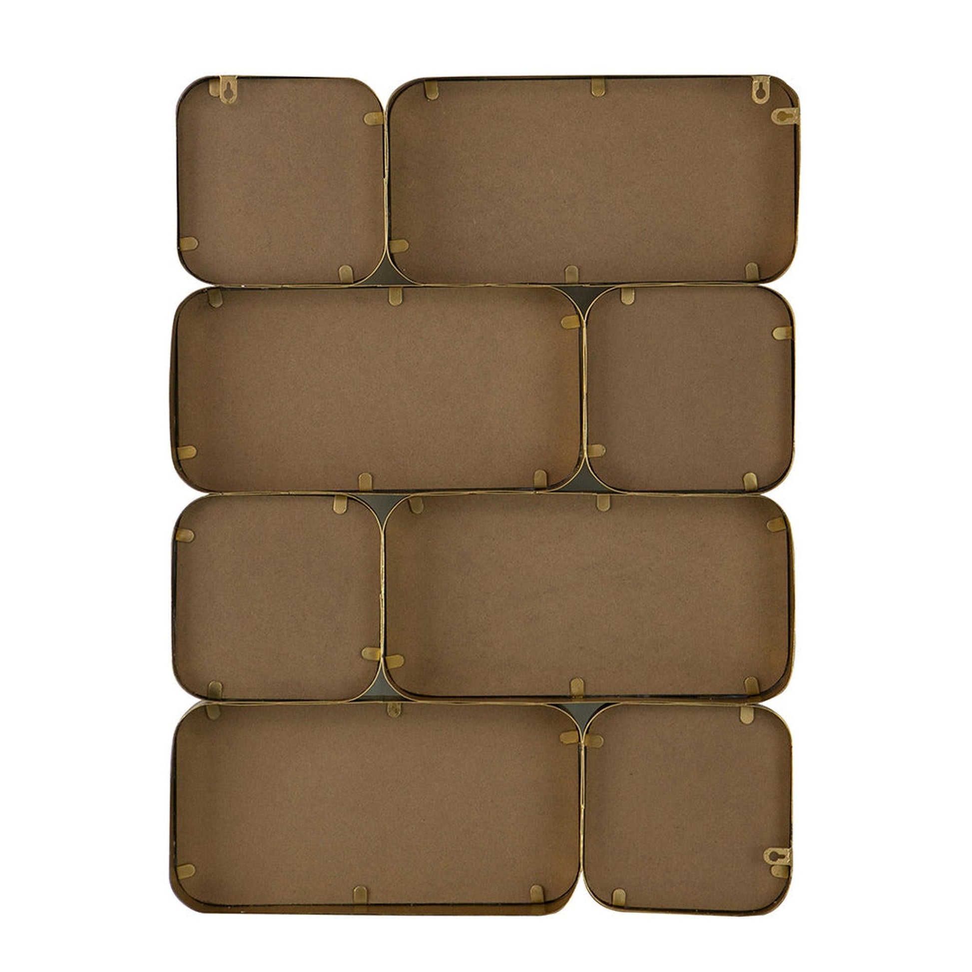A&B Home Keeley 24" x 32" Bundle of 15 Gold Framed Rectangular Gold Metal Wall-Mounted Mirror