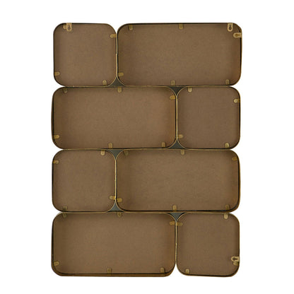 A&B Home Keeley 24" x 32" Bundle of 15 Gold Framed Rectangular Gold Metal Wall-Mounted Mirror