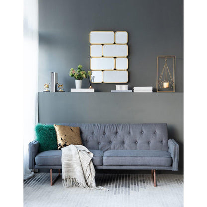 A&B Home Keeley 24" x 32" Bundle of 15 Gold Framed Rectangular Gold Metal Wall-Mounted Mirror