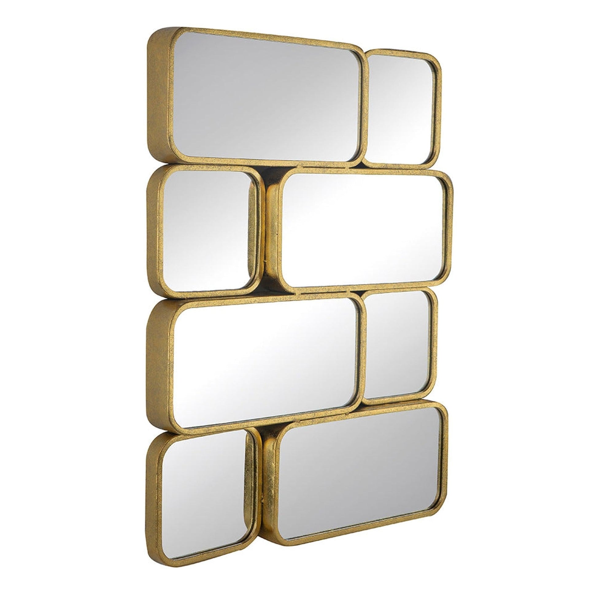 A&B Home Keeley 24" x 32" Bundle of 9 Gold Framed Rectangular Gold Metal Wall-Mounted Mirror