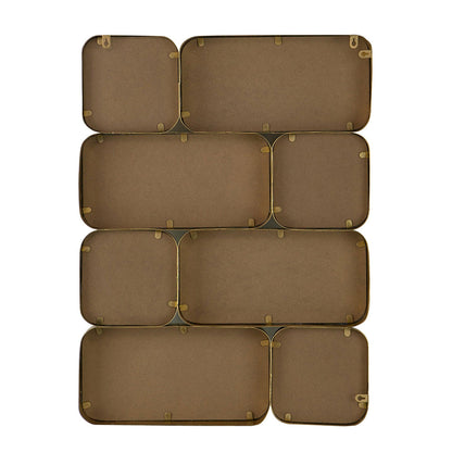 A&B Home Keeley 24" x 32" Bundle of 9 Gold Framed Rectangular Gold Metal Wall-Mounted Mirror