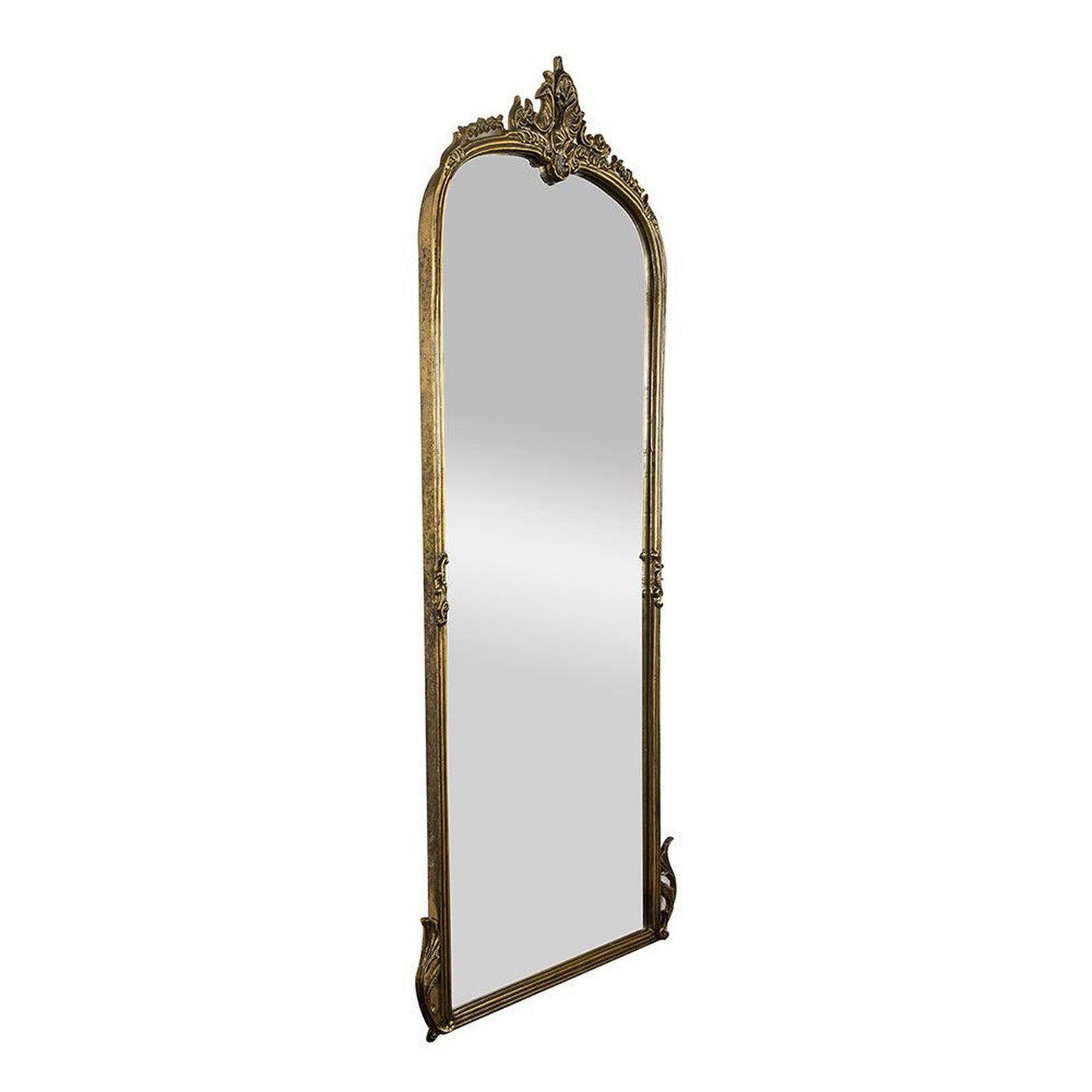 A&B Home Mabon 24" x 60" Bundle of 8 Arched Baroque-Inspired Design Gold Framed Floor & Wall Mirror