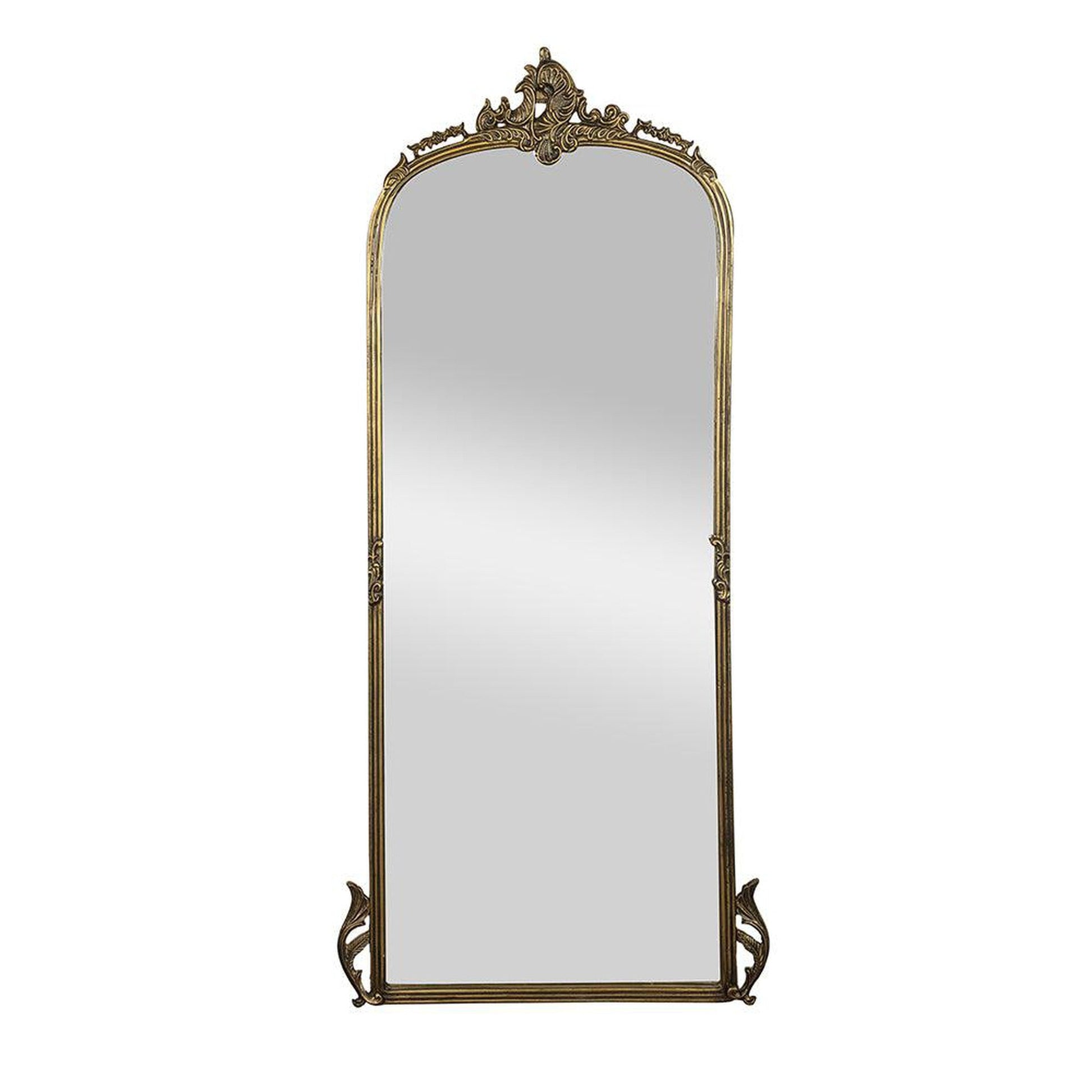 A&B Home Mabon 24" x 60" Bundle of 8 Arched Baroque-Inspired Design Gold Framed Floor & Wall Mirror