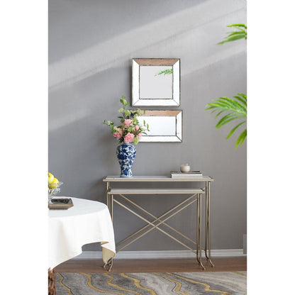 A&B Home Marion 18" x 18" Bundle of 17 Square Wall-Mounted Mirror With Silver Frame Finish