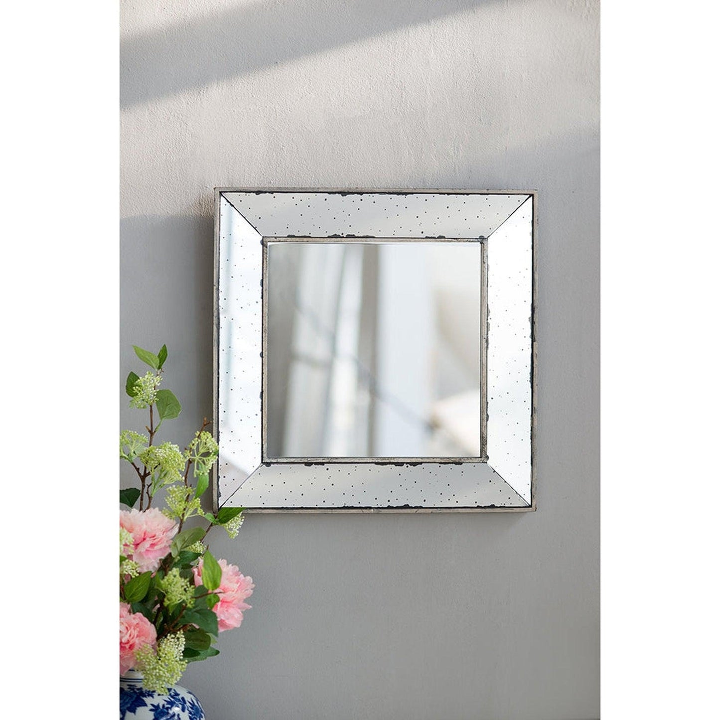 A&B Home Marion 18" x 18" Bundle of 17 Square Wall-Mounted Mirror With Silver Frame Finish