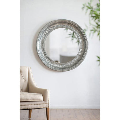 A&B Home Matis 45" x 45" Bundle of 8 Round Silver Frame Wall-Mounted Mirror