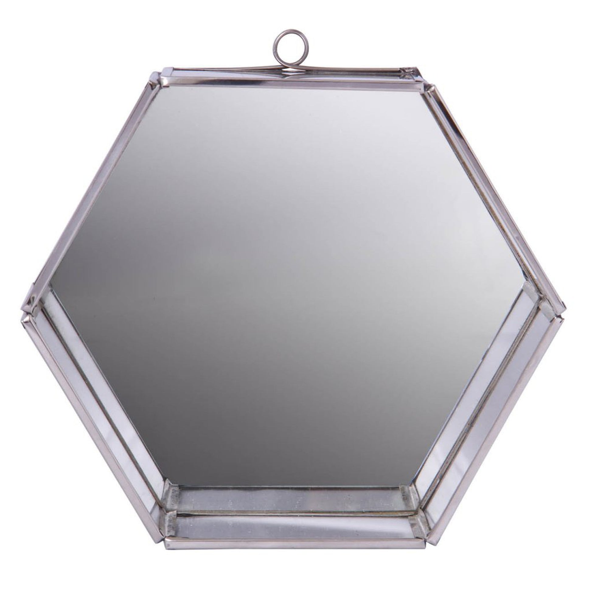 A&B Home Nico 8" x 7" Bundle of 68 Hexagon Stainless Steel Frame Wall-Mounted Mirror