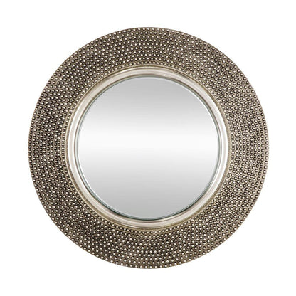 A&B Home Osborn 31" x 31" Bundle of 10 Round Shaped Muted Silver Metal Frame Wall-Mounted Mirror