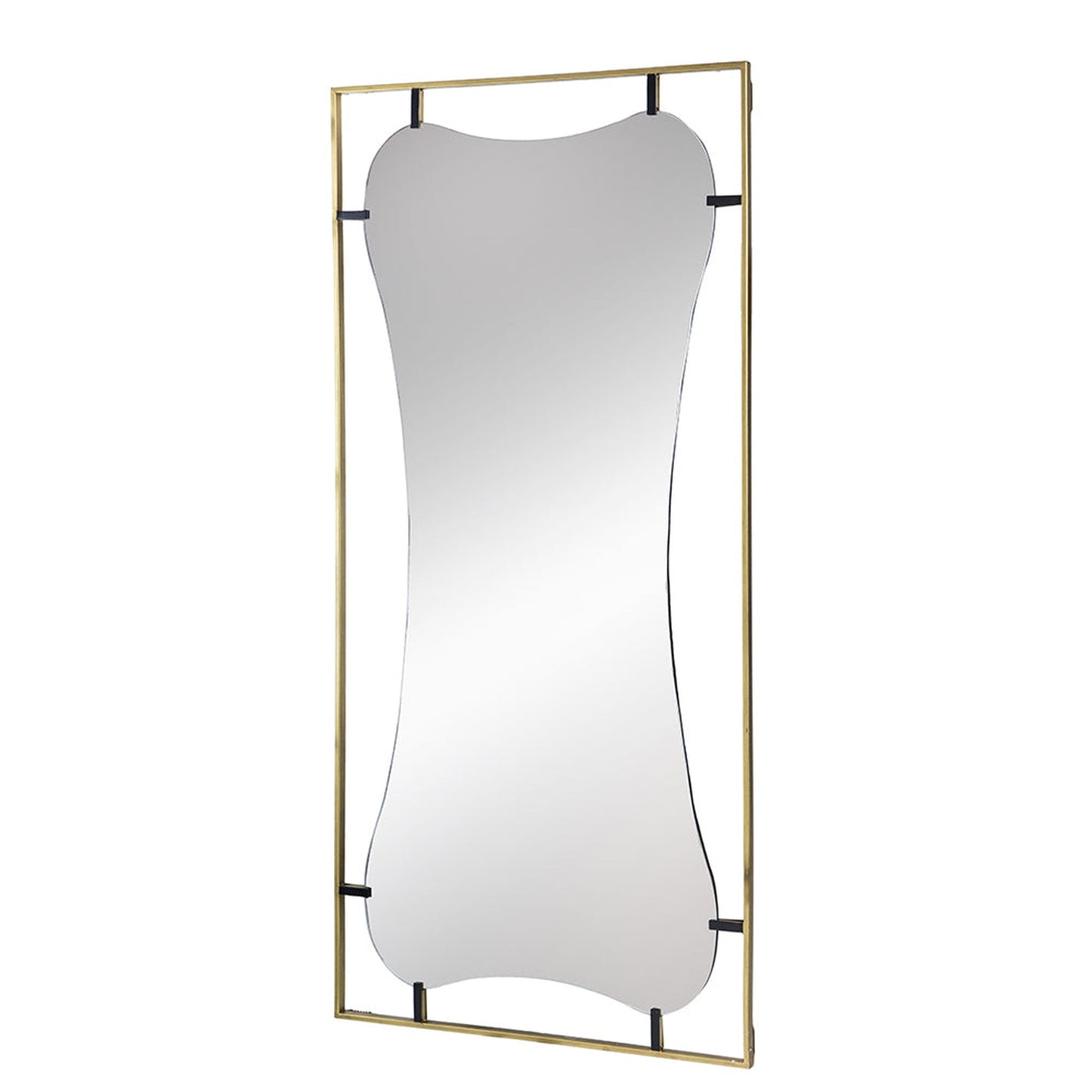 A&B Home Poppy 28" x 60" Bundle of 6 Rectangular Gold Metal Frame Wall-Mounted With Unique Cut Shaped Mirror