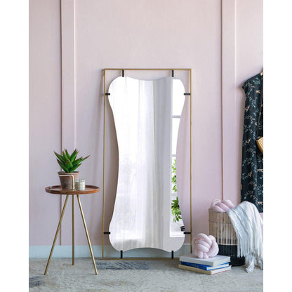 A&B Home Poppy 28" x 60" Bundle of 6 Rectangular Gold Metal Frame Wall-Mounted With Unique Cut Shaped Mirror