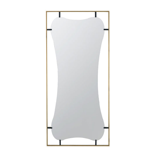 A&B Home Poppy 28" x 60" Bundle of 6 Rectangular Gold Metal Frame Wall-Mounted With Unique Cut Shaped Mirror