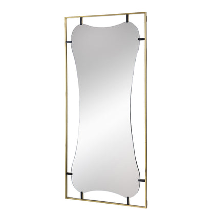 A&B Home Poppy 28" x 60" Bundle of 9 Rectangular Gold Metal Frame Wall-Mounted With Unique Cut Shaped Mirror