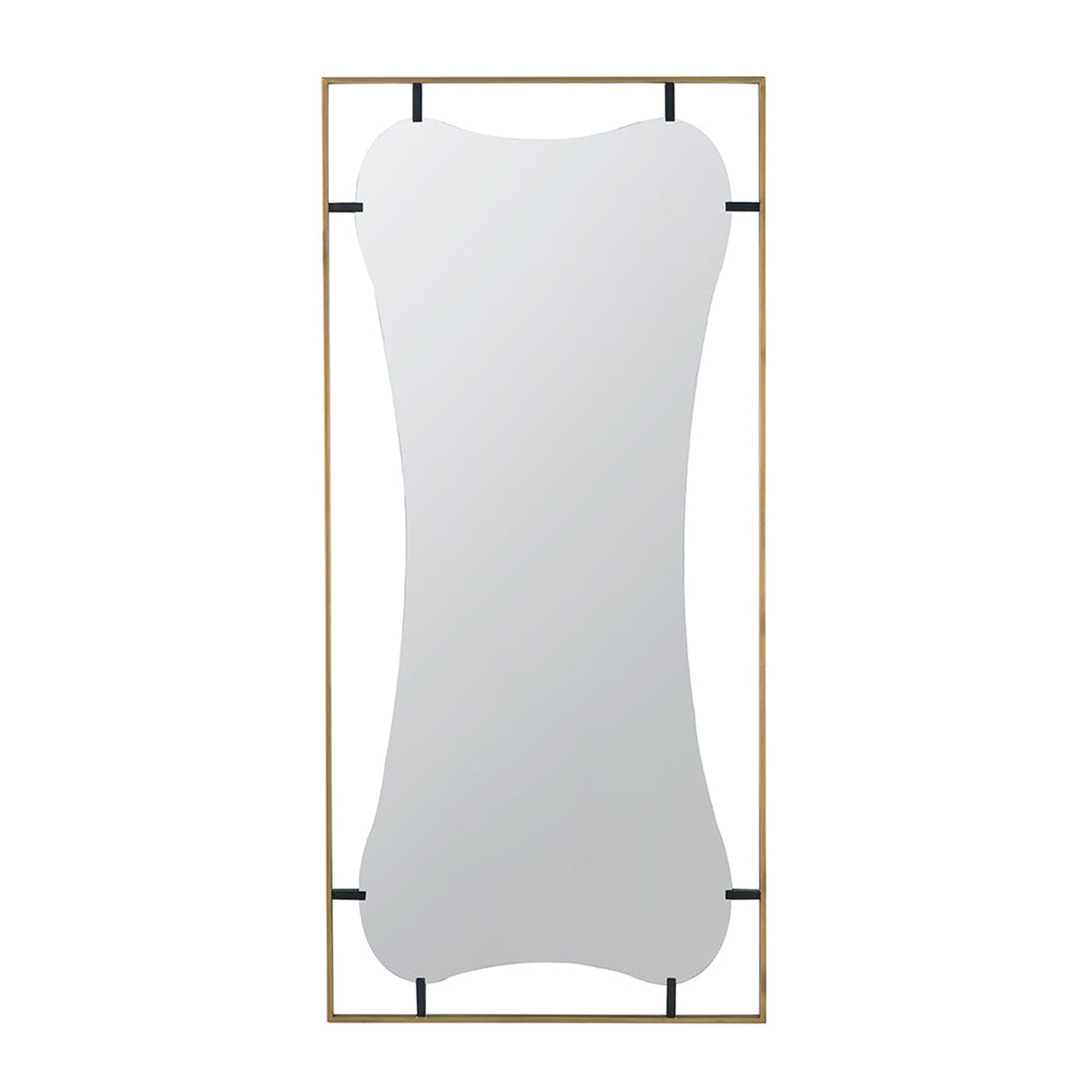 A&B Home Poppy 28" x 60" Bundle of 9 Rectangular Gold Metal Frame Wall-Mounted With Unique Cut Shaped Mirror