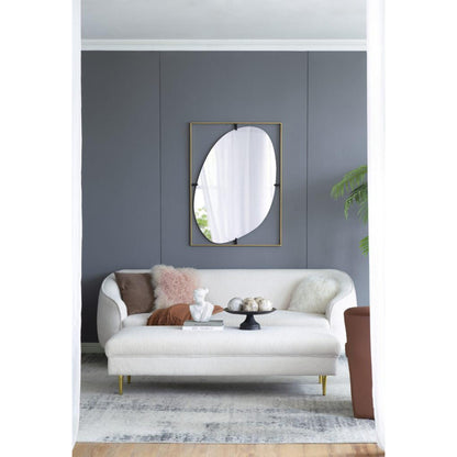 A&B Home Poppy 30" x 40" Bundle of 12 Rectangular Gold Metal Frame Wall-Mounted With Oval Shaped Mirror