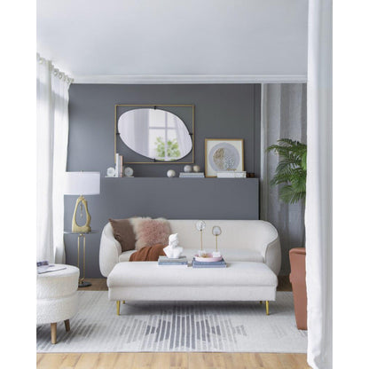 A&B Home Poppy 30" x 40" Bundle of 12 Rectangular Gold Metal Frame Wall-Mounted With Oval Shaped Mirror