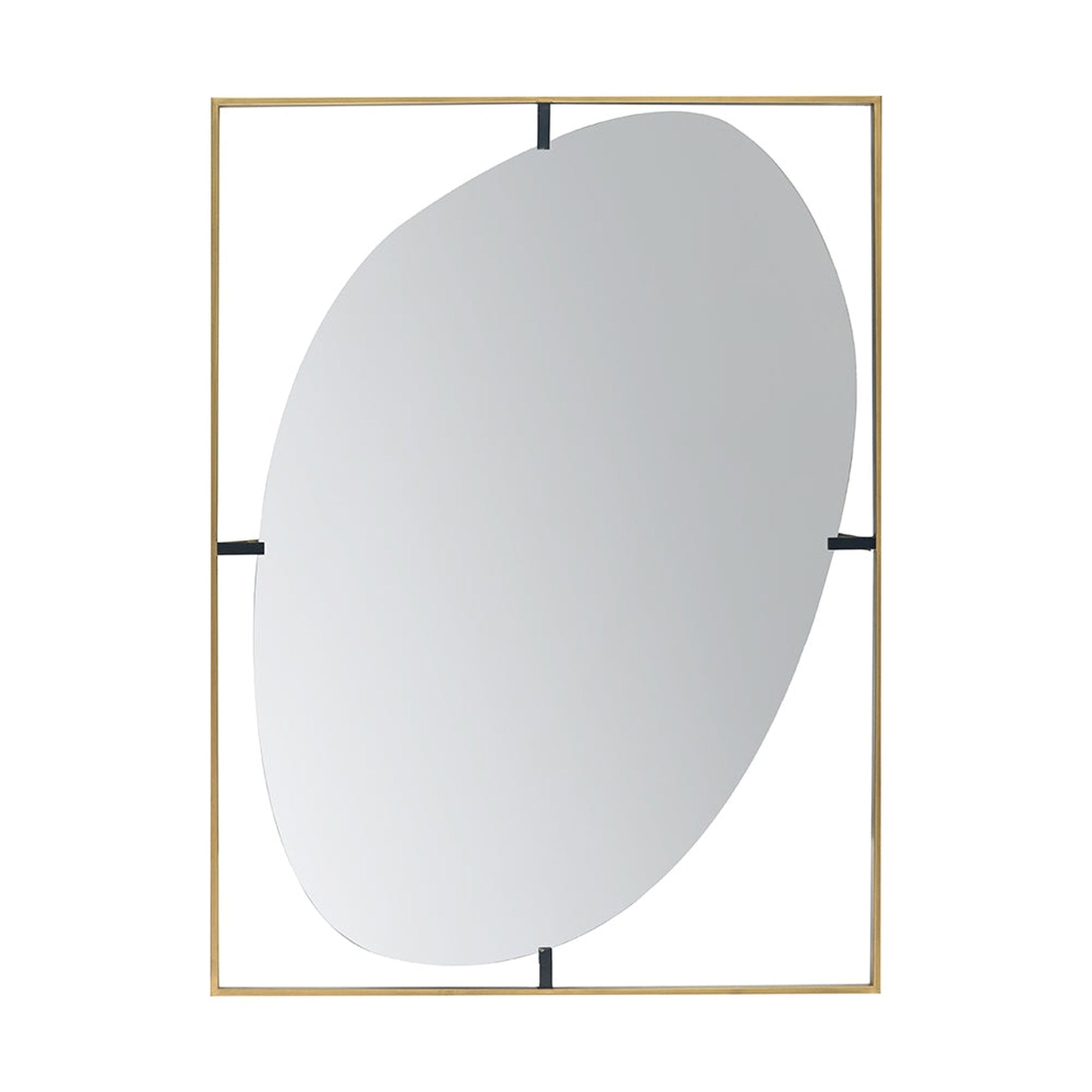 A&B Home Poppy 30" x 40" Bundle of 12 Rectangular Gold Metal Frame Wall-Mounted With Oval Shaped Mirror