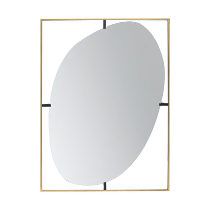 A&B Home Poppy 30" x 40" Bundle of 12 Rectangular Gold Metal Frame Wall-Mounted With Oval Shaped Mirror