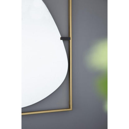 A&B Home Poppy 30" x 40" Bundle of 9 Rectangular Gold Metal Frame Wall-Mounted With Oval Shaped Mirror