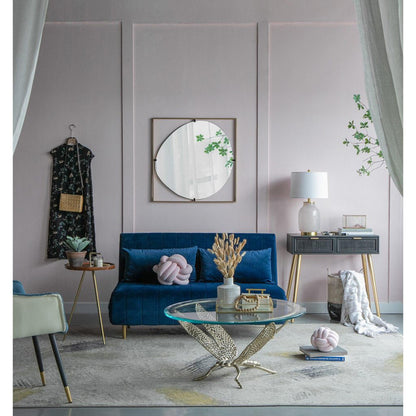 A&B Home Poppy 32" x 32" Bundle of 15 Rectangular Gold Metal Frame Wall-Mounted With Circular Shaped Mirror