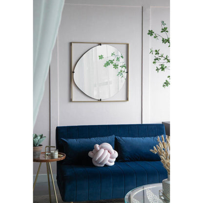 A&B Home Poppy 32" x 32" Bundle of 15 Rectangular Gold Metal Frame Wall-Mounted With Circular Shaped Mirror