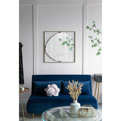 A&B Home Poppy 32" x 32" Bundle of 15 Rectangular Gold Metal Frame Wall-Mounted With Circular Shaped Mirror