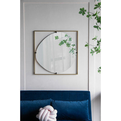 A&B Home Poppy 32" x 32" Bundle of 15 Rectangular Gold Metal Frame Wall-Mounted With Circular Shaped Mirror