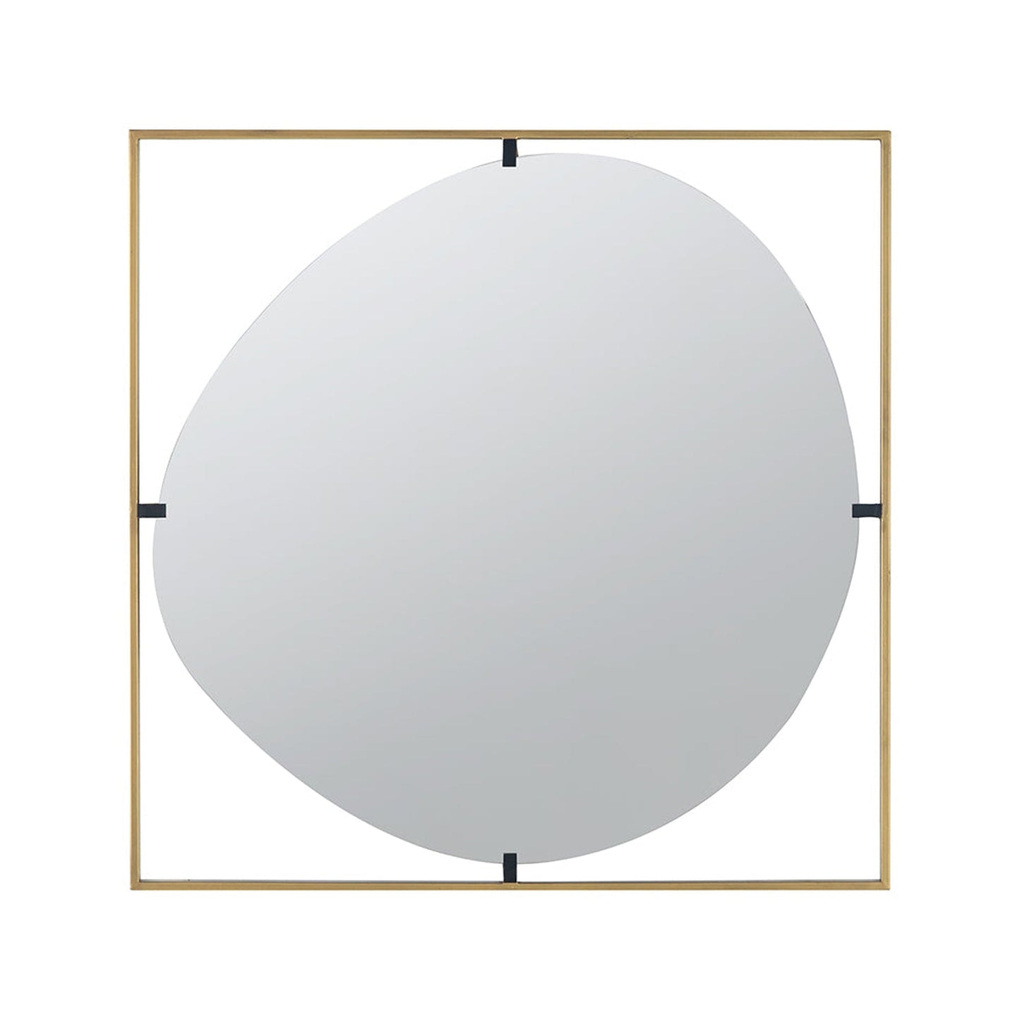 A&B Home Poppy 32" x 32" Bundle of 15 Rectangular Gold Metal Frame Wall-Mounted With Circular Shaped Mirror