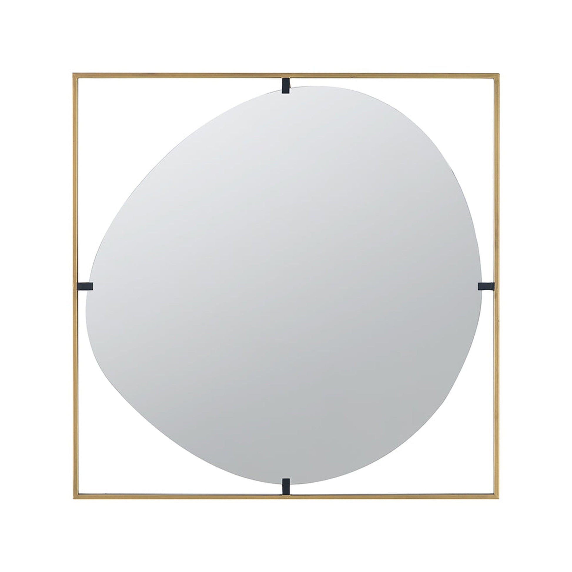 A&B Home Poppy 32" x 32" Bundle of 15 Rectangular Gold Metal Frame Wall-Mounted With Circular Shaped Mirror