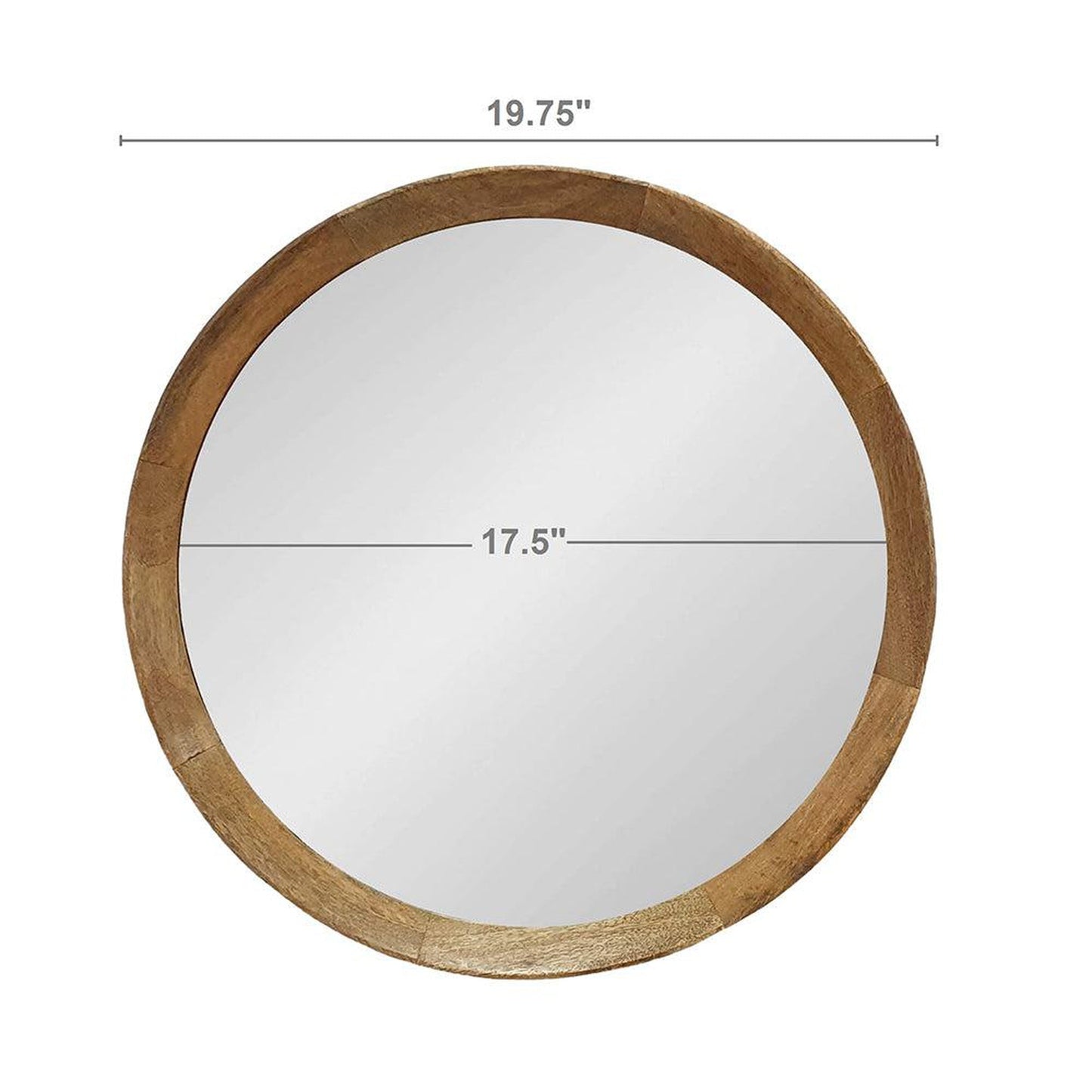 A&B Home Porthole 20" x 20" Bundle of 33 Round Brown Mango Wood Frame Wall-Mounted Mirror