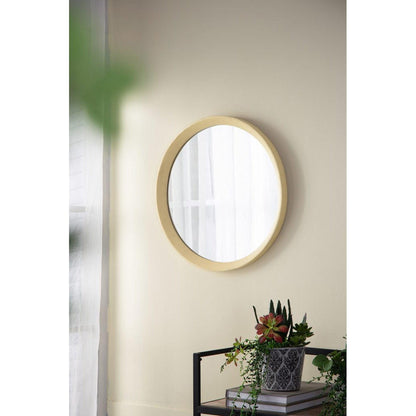 A&B Home Porthole 20" x 20" Bundle of 33 Round Cream Mango Wood Frame Wall-Mounted Mirror