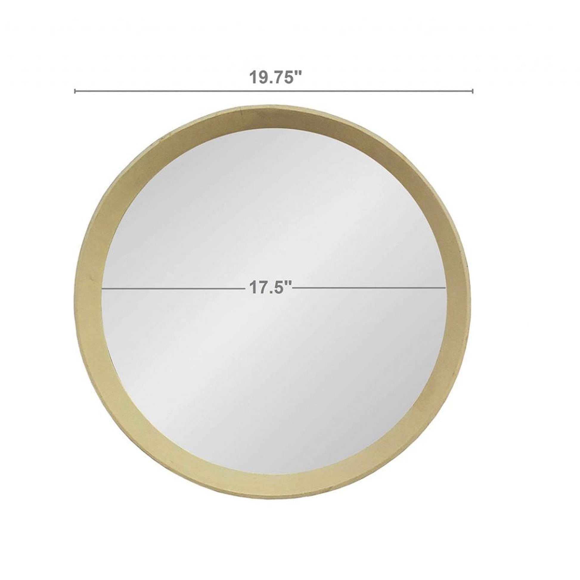 A&B Home Porthole 20" x 20" Bundle of 33 Round Cream Mango Wood Frame Wall-Mounted Mirror