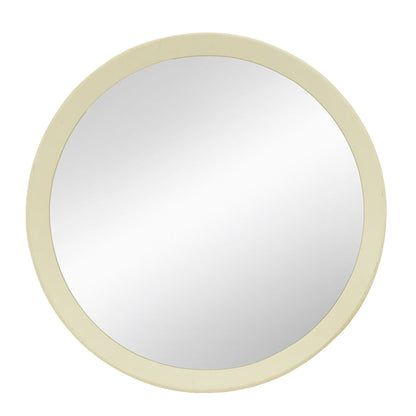 A&B Home Porthole 20" x 20" Bundle of 33 Round Cream Mango Wood Frame Wall-Mounted Mirror