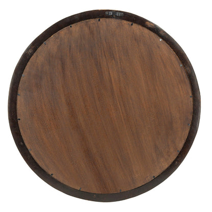 A&B Home Porthole 20" x 20" Bundle of 33 Round Dark Brown Mango Wood Frame Wall-Mounted Mirror