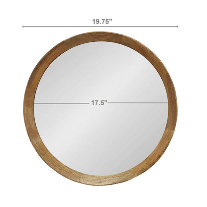 A&B Home Porthole 20" x 20" Bundle of 48 Round Brown Mango Wood Frame Wall-Mounted Mirror