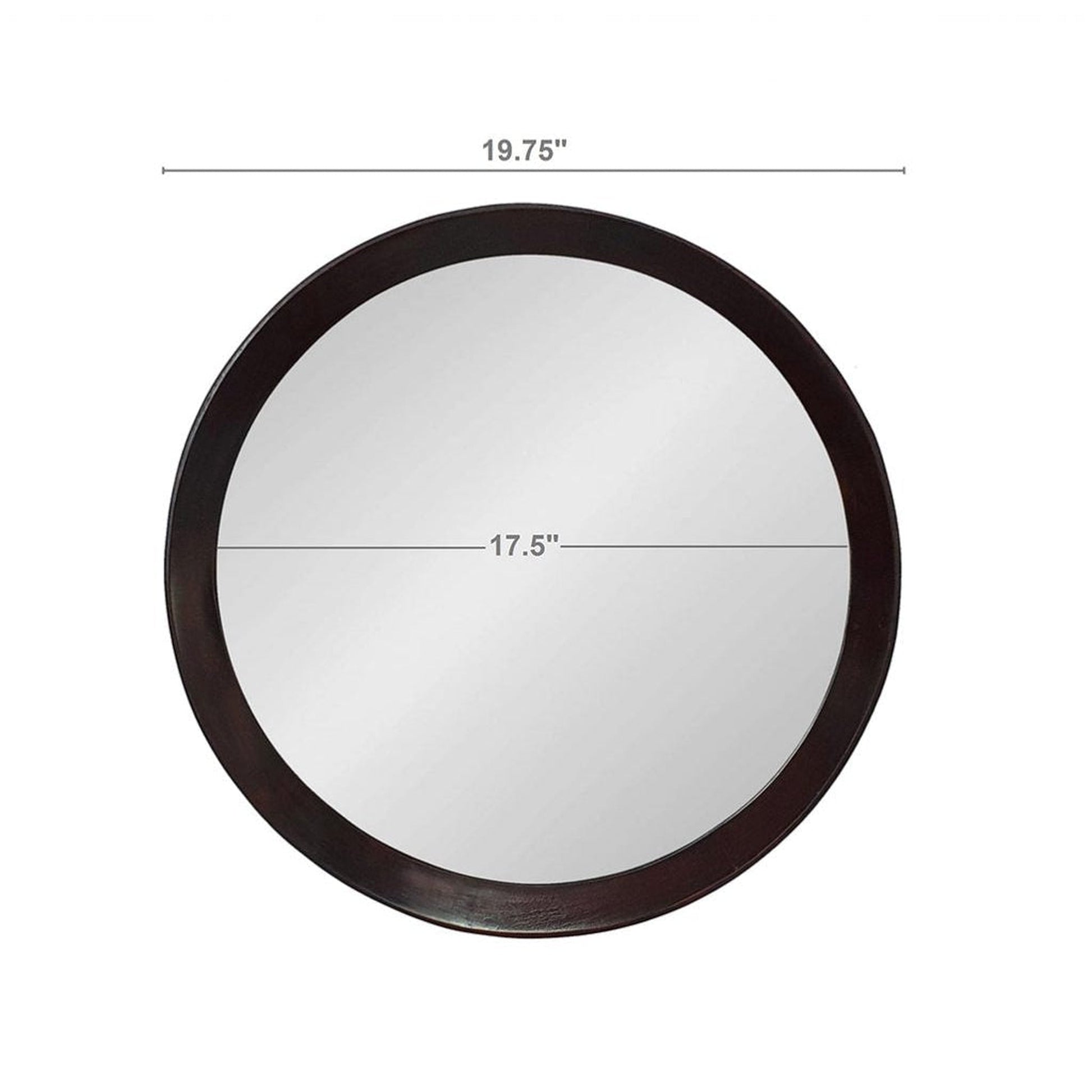 A&B Home Porthole 20" x 20" Bundle of 48 Round Dark Brown Mango Wood Frame Wall-Mounted Mirror