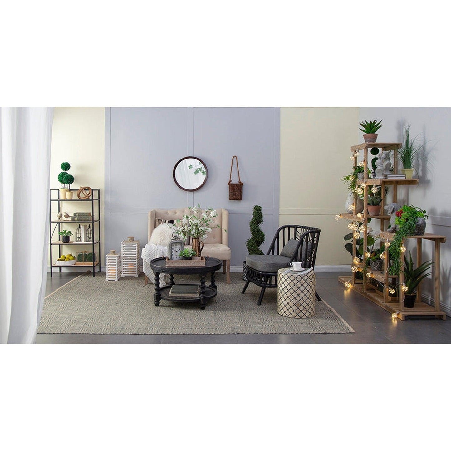 A&B Home Porthole 20" x 20" Bundle of 48 Round Dark Brown Mango Wood Frame Wall-Mounted Mirror