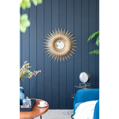 A&B Home Rhys 28" x 28" Bundle of 18 Sunburst Shaped Gold Metal Frame Wall-Mounted