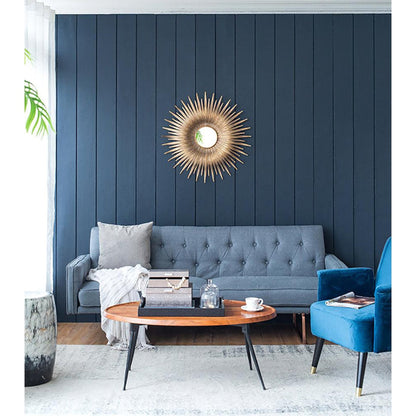 A&B Home Rhys 28" x 28" Bundle of 18 Sunburst Shaped Gold Metal Frame Wall-Mounted