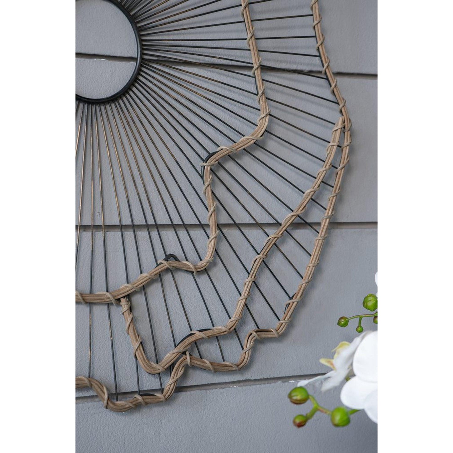 A&B Home Set of 3 Bundle of 12 Flower Decoration Gold Metal Frame Wall-Mounted Mirror