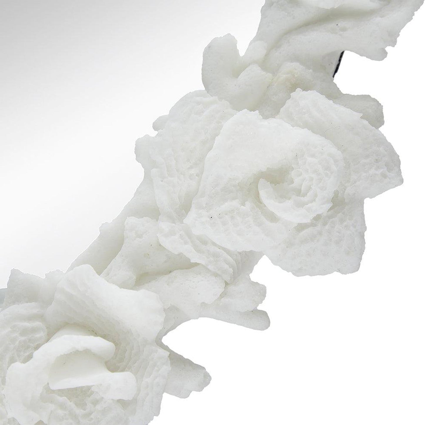 A&B Home Shelby 28" x 35" Bundle of 8 Round White Clear Resin Faux Coral Frame Wall-Mounted Mirror