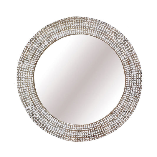 A&B Home Simbu 36" x 36" Bundle of 12 Round Whitewash Mango Wooden Frame Wall-Mounted Mirror