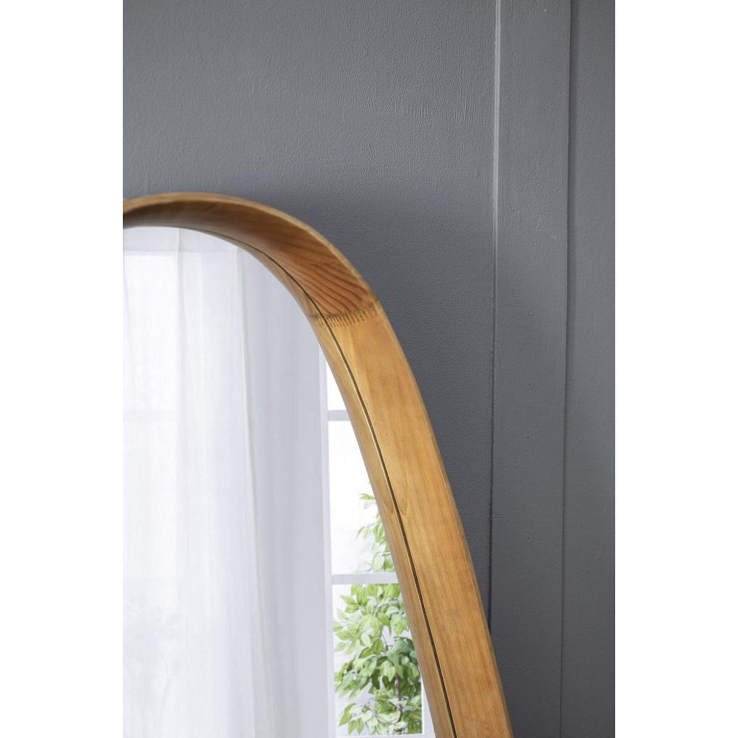 A&B Home Wayne 28" x 39" Bundle of 12 Teardrop Shape With Curved Edges Brown Wooden Frame Wall-Mounted Mirror