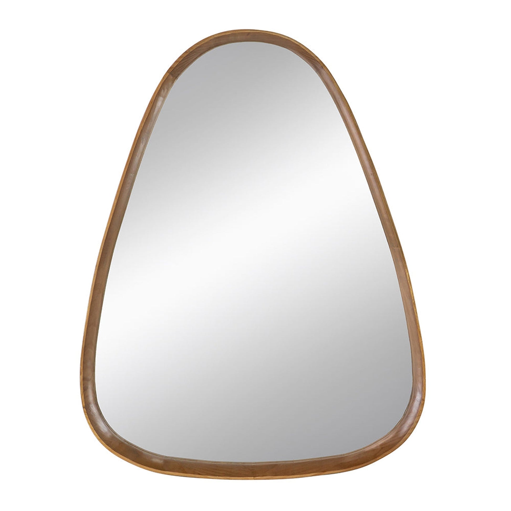 A&B Home Wayne 28" x 39" Bundle of 12 Teardrop Shape With Curved Edges Brown Wooden Frame Wall-Mounted Mirror